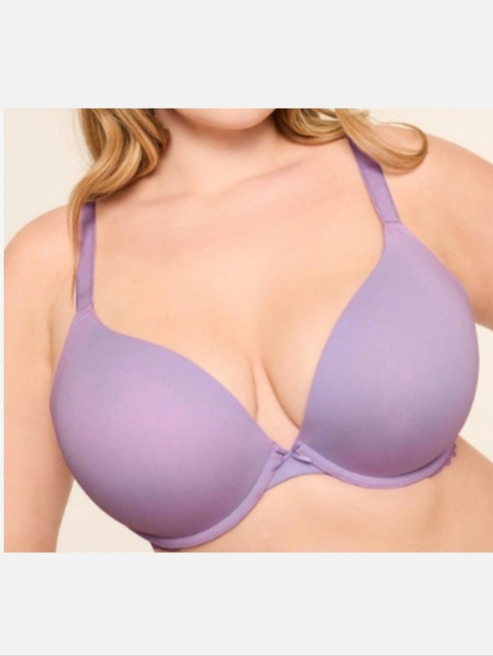 Lane Bryant cacique lilac cotton boost plunge bra size 48B
